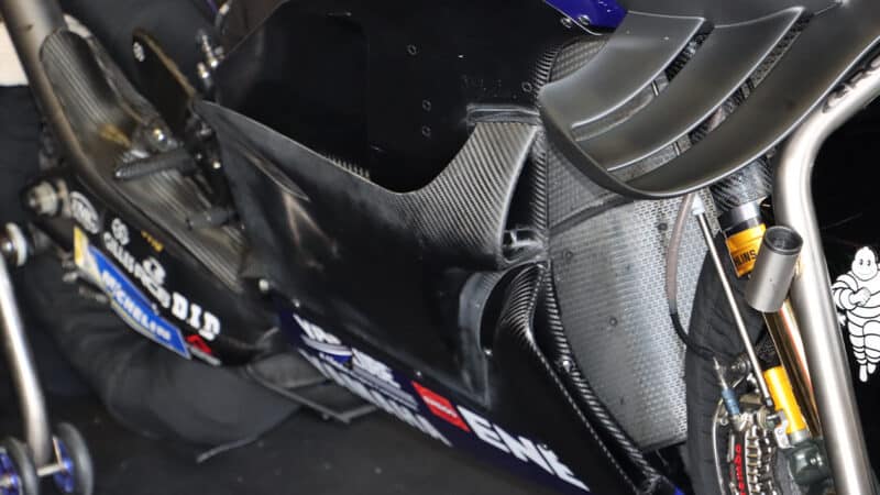Lower fairing of Yamaha M1 in 2024 Jerez MotoGP test