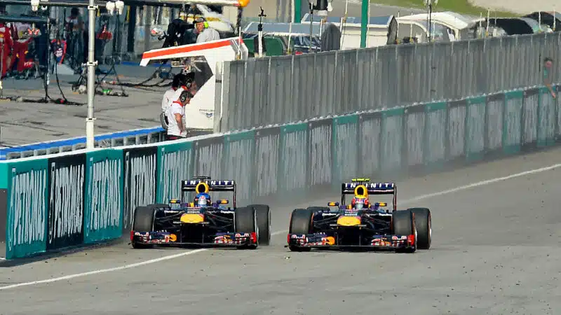 Mark Webber Sebastian Vettel Red Bull 2013 Malaysian GP Sepang