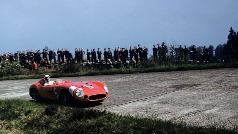 Maserati’s Stirling Moss in the 1956 Nürburgring 1000Kms