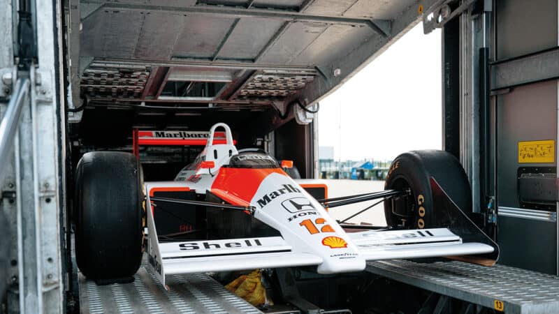 McLaren MP4:4 arrives at Silverstone Race car of the Century