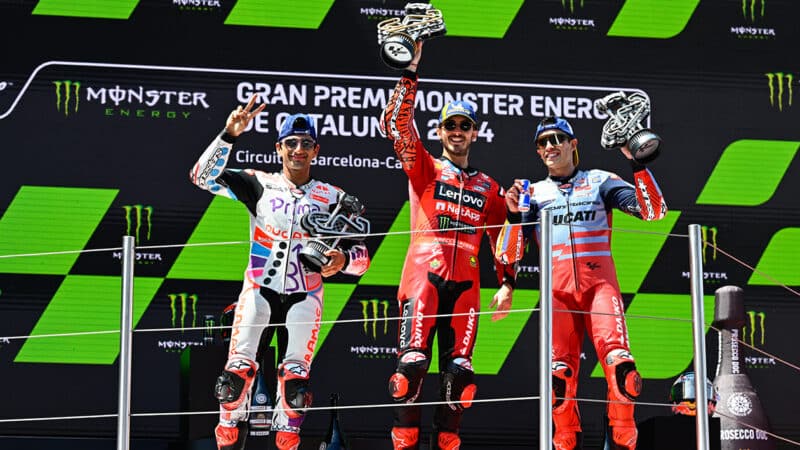 MotoGP podium at 2024 Catalan GP