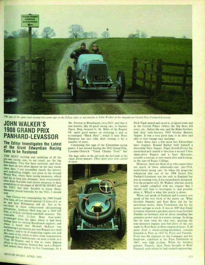 Motor Sport Magazine Panhard April 1980
