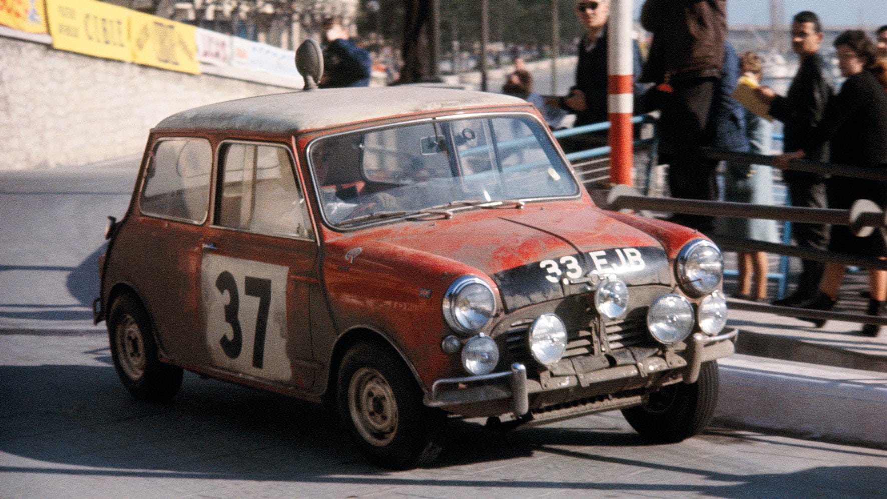 Paddy Hopkirk in Mini at Monte Carlo Rally,