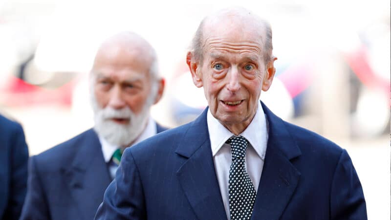 Prince Michael of Kent and the Duke of Kent at Westminster Abbey memorial service for Stirling Moss