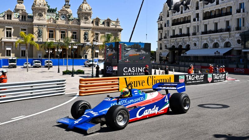 Stephen Shanley in Tyrrell 010 at 2024 Historic Monaco GP