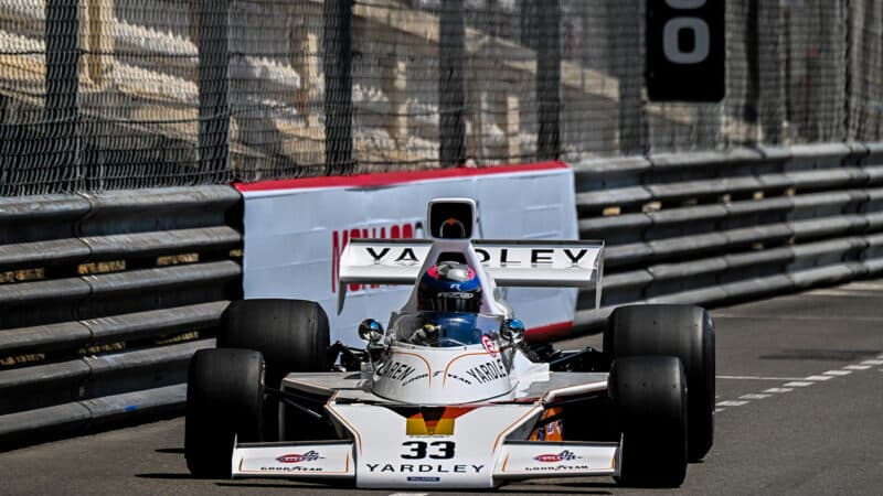 Stuart Hall in McLaren M23 at Historic Monaco GP