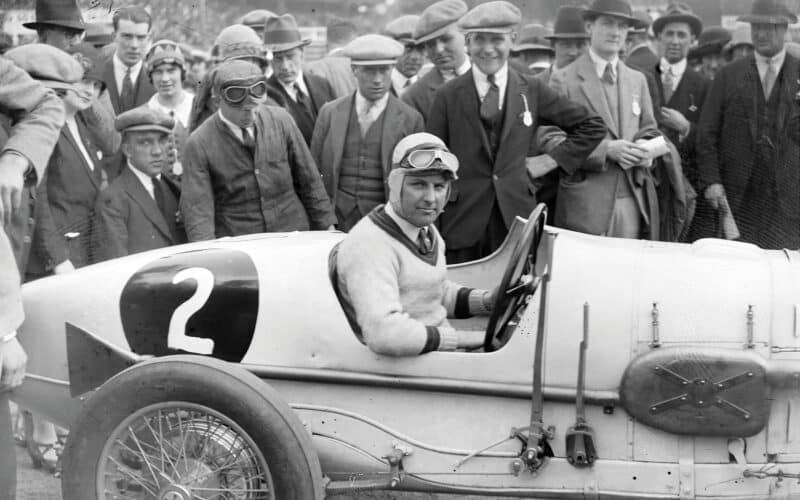Frank Halford with admiring Brooklands crowd, BARC Whitsun Meeting, 1926