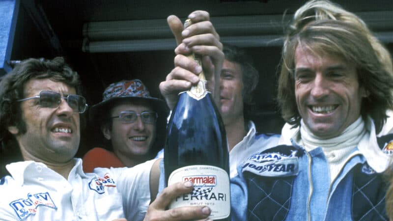 Ligier and Laffite celebrate maiden F1 victory in 1977