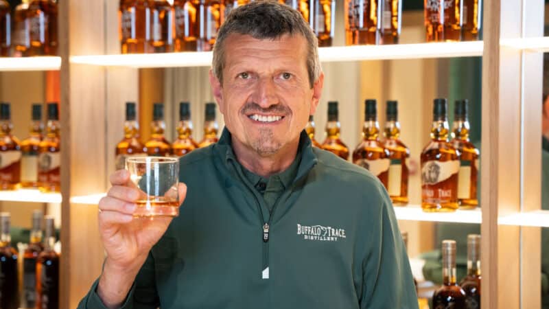 2 Guenther Steiner Buffalo Trace whiskey opening