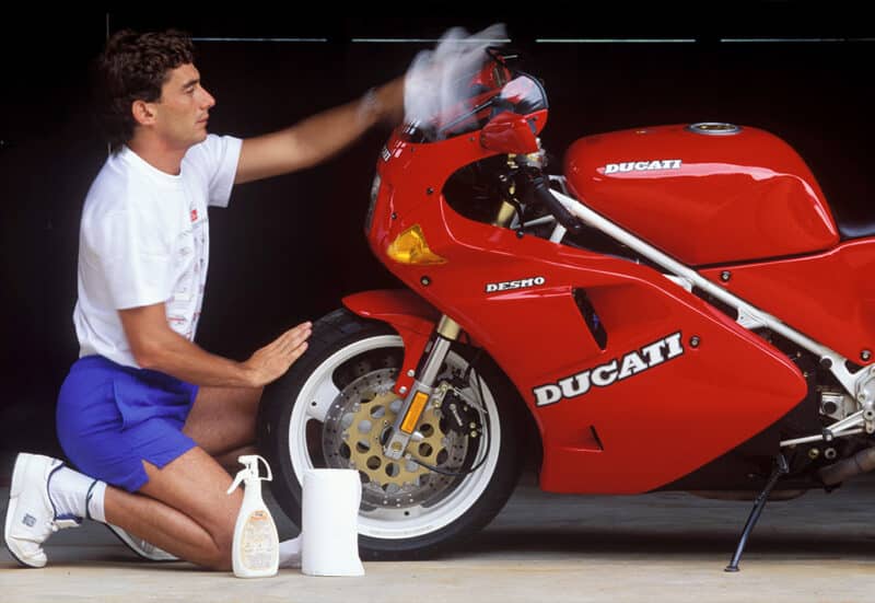Ayrton Senna polishes Ducati