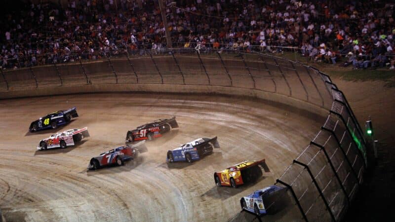 Jimmie Johnson leads Stewart at Eldora in 2009