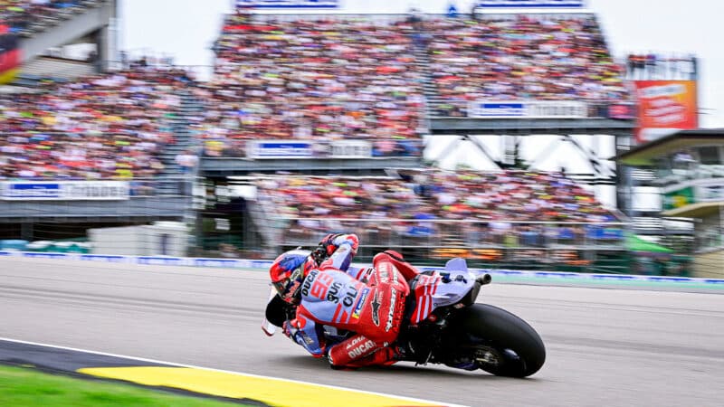 Marc Marquez cornering on Gresini MotoGP Ducati