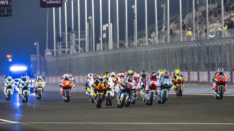 Start of 2024 Qatar Moto2 race