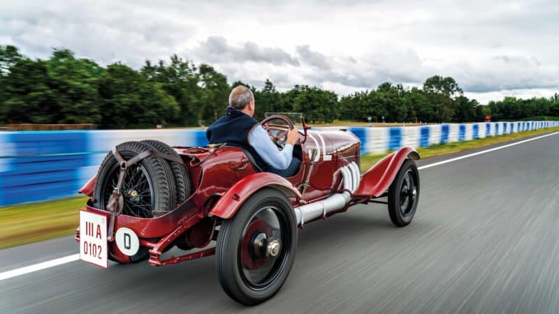 Andrew Franke; behind wheel of 1924 Targa Florio