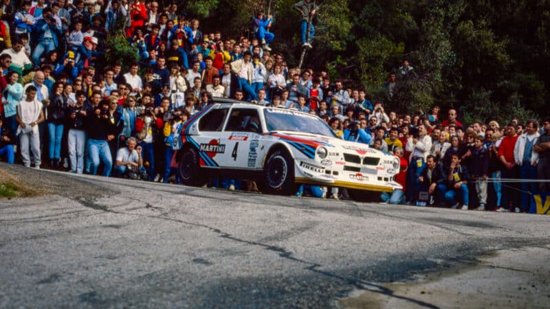 Lancia was a star attraction of rallying’s most dangerous era,  but Toivonen and co-driver Sergio Cresto’s deaths on the 1986 Tour de Corse brought about Group B’s end. Below: Toivonen and Neil Wilson