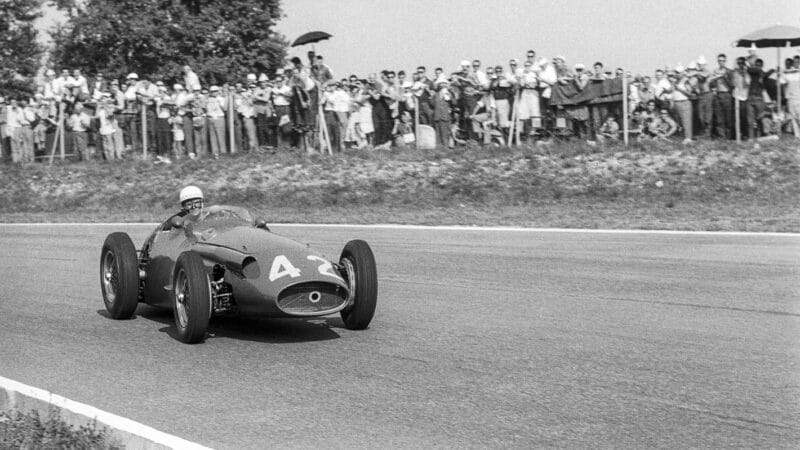 at the Italian Grand Prix in Italy in 1958. She would retire with engine failure