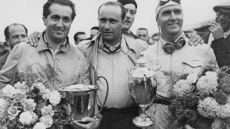 Alberto Ascari, Juan Manuel Fangio and Farina, three icons of the sport