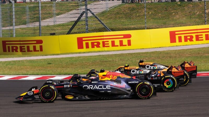 Lando Norris, Oscar Piastri and Max Verstappen at Hungaroring GP