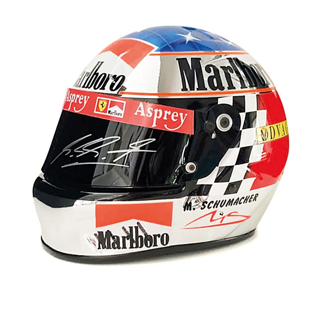 Michael Schumacher signed display helmet