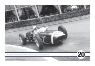 Product image for Stirling Moss signed Lotus 18 at Monaco 'cafe-racer' lithograph