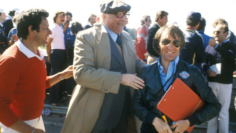 all smiles with Bernie after Brabham fan car’s debut win