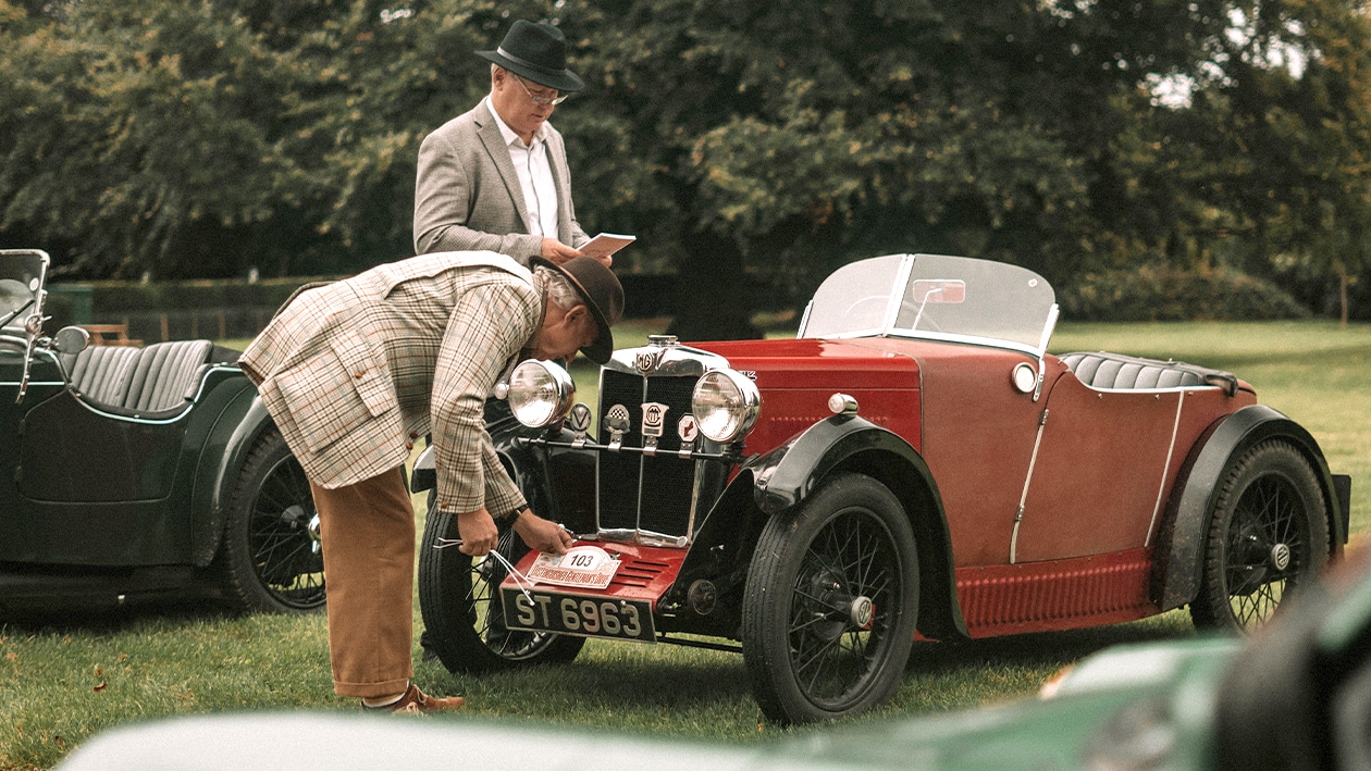 Inspecting a car at distinguished gentlemans drive