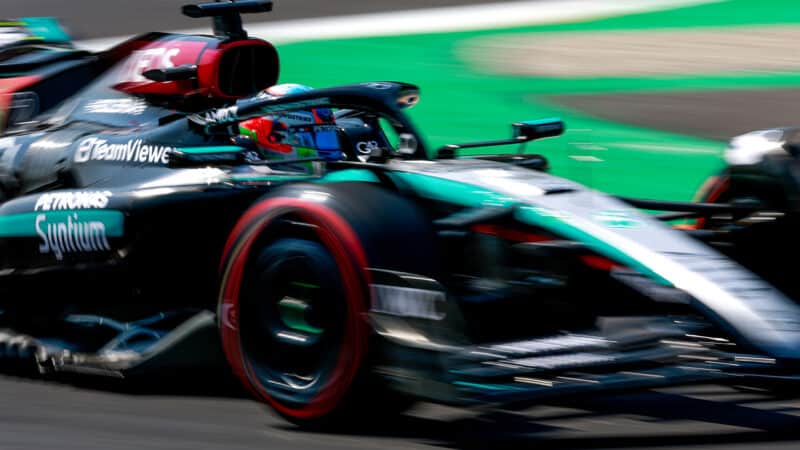 Kimi Antonelli in Mercedes F1 car during 2024 Monza FP1 session