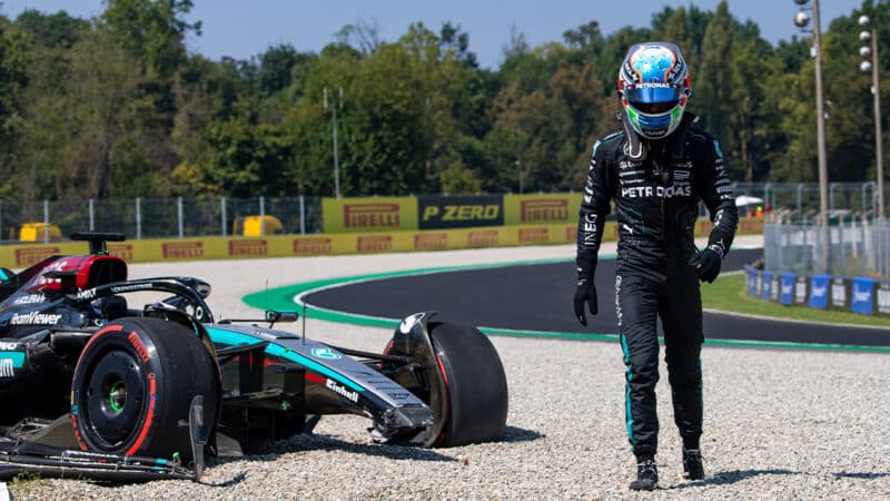 Kimi-Antonelli-walks-away-from-crashed-Mercedes-F1-car-in-2024-Monza-FP1-session