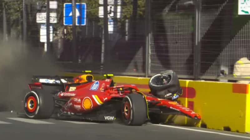 Sergio Perez and Carlos Sainz crash in 2024 Azerbaijan Grand Prix