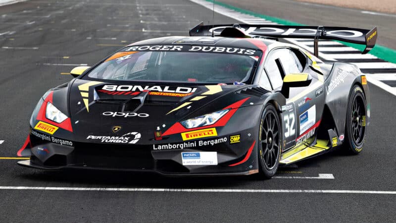 New Super Trofeo features heavy aero changes, especially around the engine cover. Above, stripped-back cabin