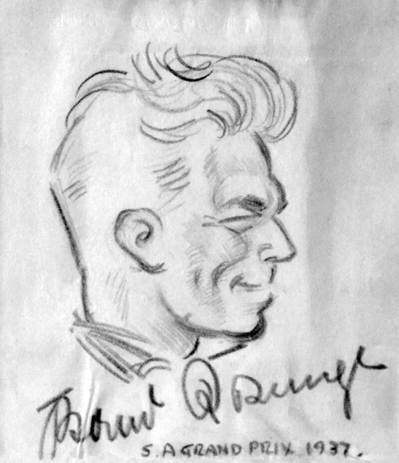 Cartoon drawing of Bernd Rosemeyer