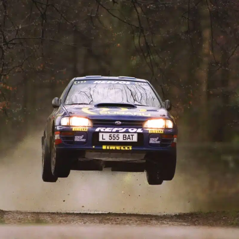 Colin McRae in the air, 1994 RAC Rally