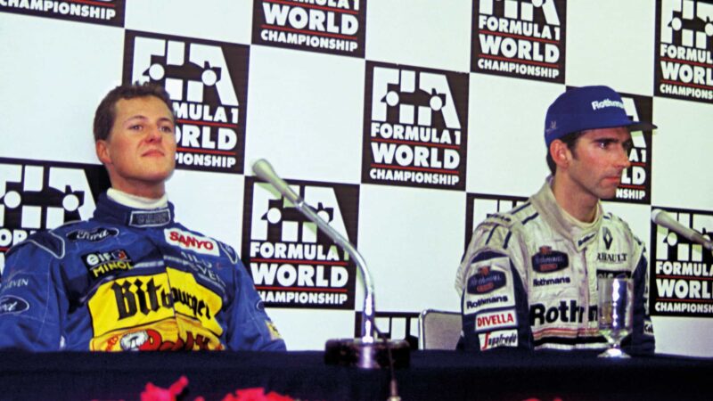 Damon Hill Adelaide press conference 1994 Schumacher