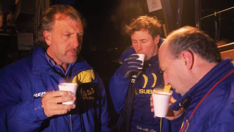 David Richards hands out the coffees at the 1994 RAC