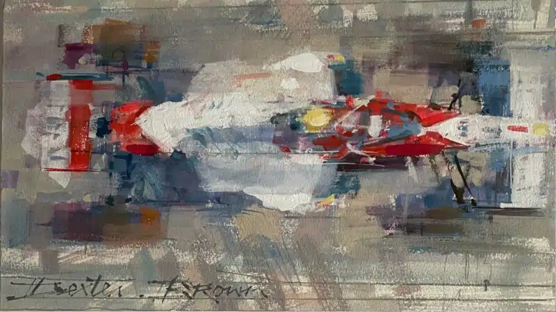 Dexter Brown painting of Senna McLaren