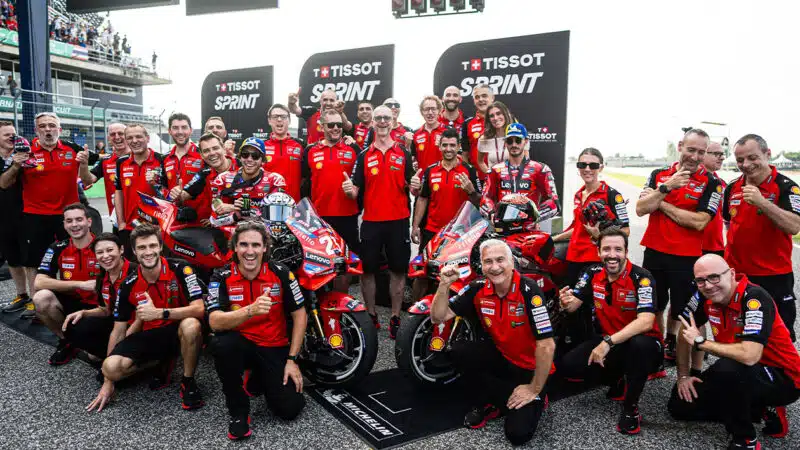 Impassive Pecco Bagnaia with Ducati MotoGP team after 2024 Thai sprint