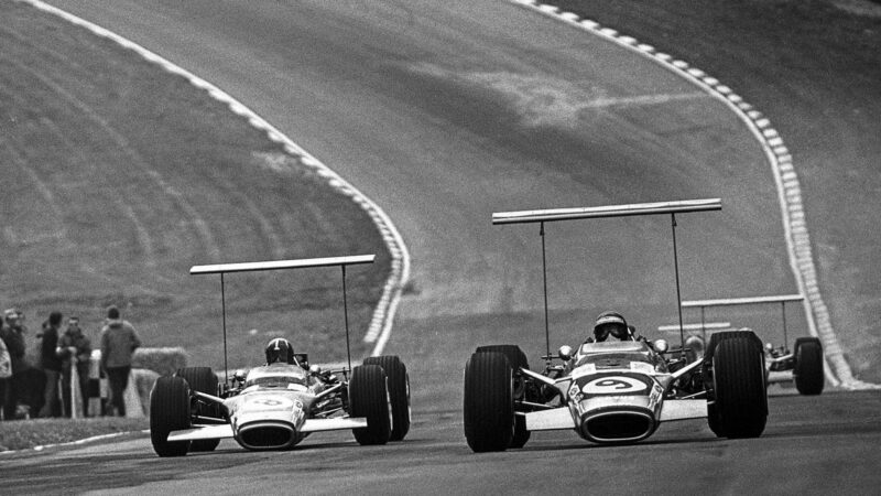 Jackie Oliver Graham Hill Lotus 1968 British Grand Prix Brands Hatch