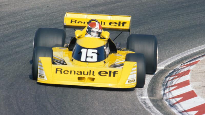 Jean Pierre Jabouille in 1977 Renault F1 car