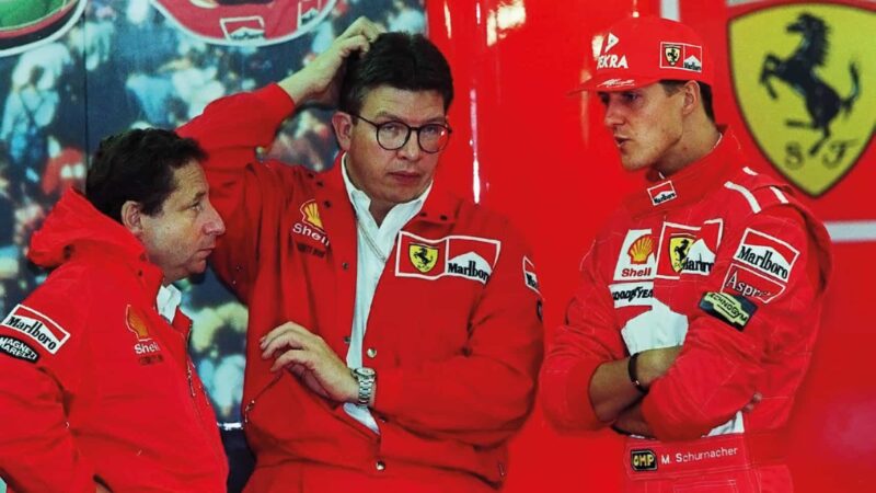 Jean Todt, Ross Brawn and Michael Schumacher Ferrari