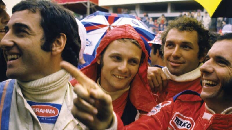 Jocehn Mass, Fittipaldi, Niki Lauda,Pace