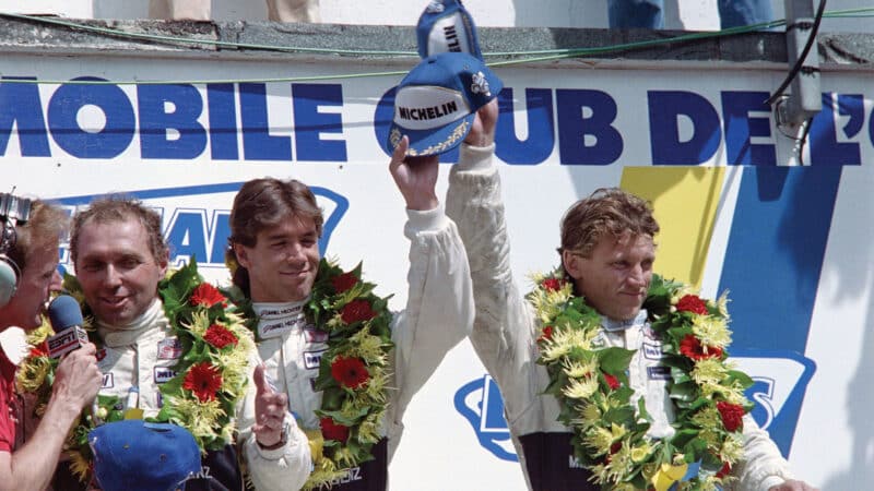 Jochen Mass with Manuel Reuter and Stanley Dickens – Le Mans 1989