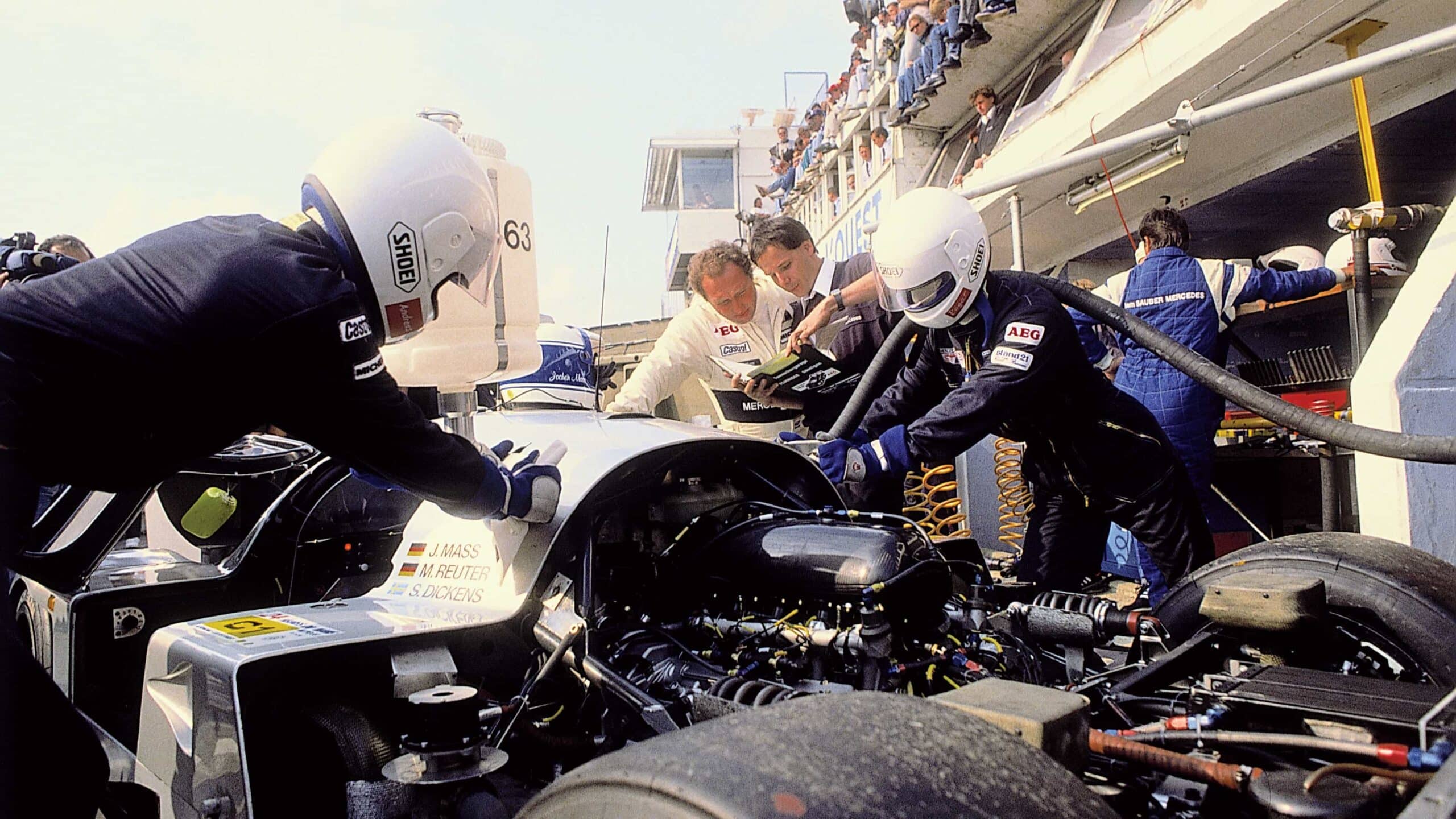 Jochen Mass with Mercedes Sauber