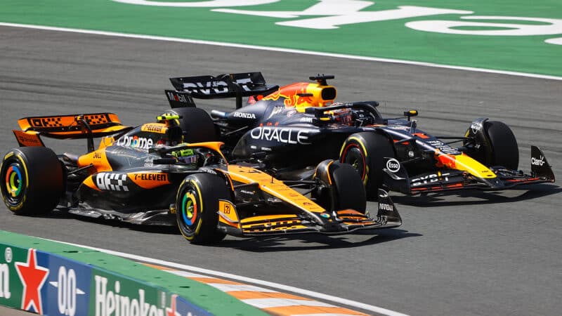 Lando Norris overtakes Max Verstappen in 2024 F1 Dutch GP