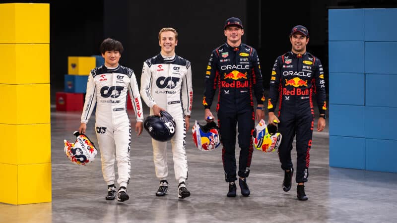 Liam Lawson Yuki Tsunoda Sergio Perez Max Verstappen