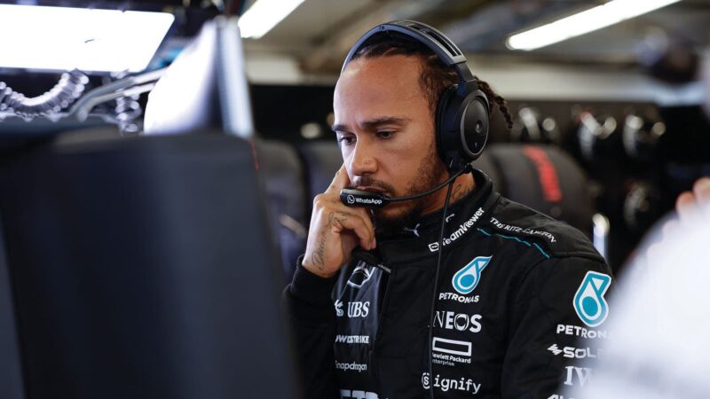 Lewis Hamilton with Headphones on