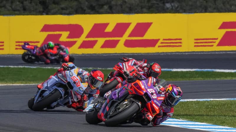 Marc Marquez chases down Jorge Martin in 2024 MotoGP Australian GP