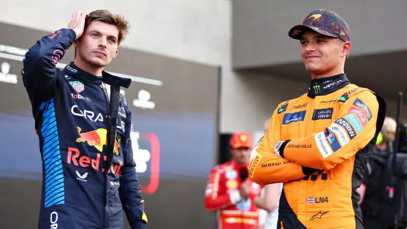 Max Verstappen and Lando Norris after qualifying for 2024 F1 Mexican Grand Prix