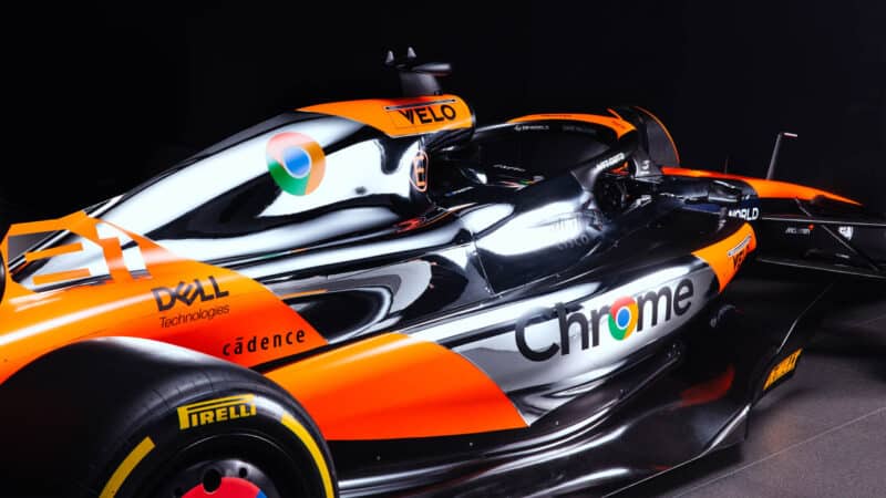 McLaren chrome livery for 2024 US Grand Prix