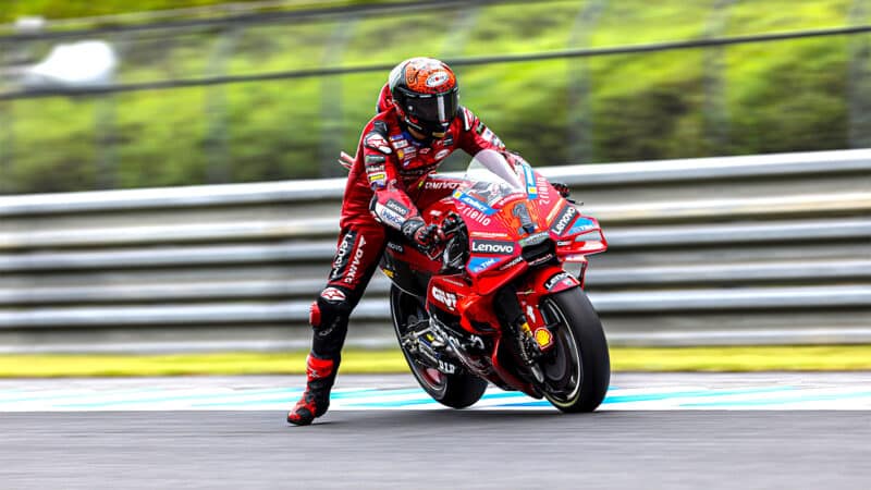 Bagnaia braking at Motegi