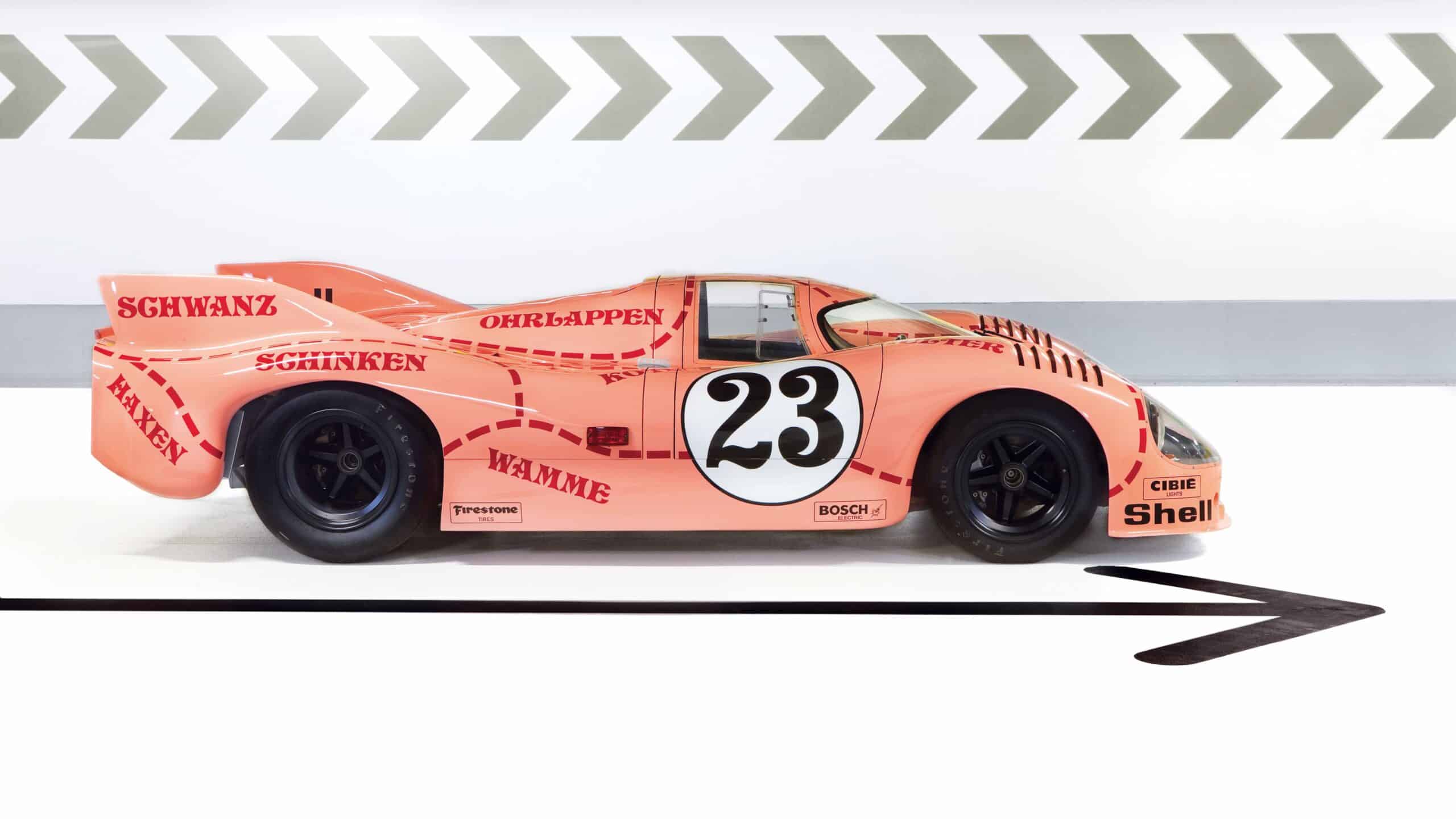 Pink Porsche 917 side profile